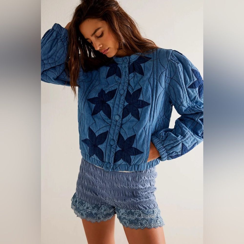 Free People Quinn Patchwork Quilted Jacket, Cottagecore L. New. - Picture 3 of 5